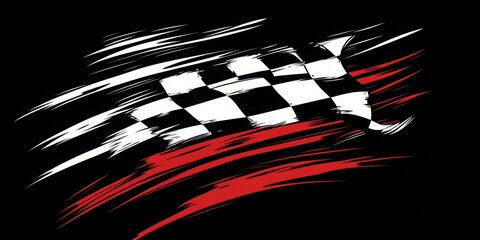 Checkered Flag Waving as a Symbol of Victory in Motorsport, Marking the Finish Line in Racing Competitions and Celebrating Speed, Racing Culture, and the Tradition of the Victory Lap.