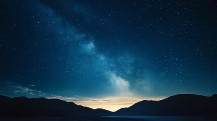 Fototapeta premium starry night sky over mountains