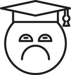 Bored Student Emoticon Line Art