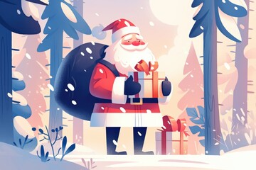 Santa Claus in the snow