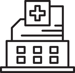 Fototapeta premium Hospital Icon Line Illustration