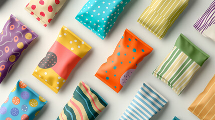 Obraz premium Colorful fruit-themed packaging design with playful patterns