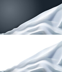 Fabric cloth design for landscape graphic works.Pure white colored fabric cloth damped and twisted with soft shadows, best for clothing related graphic projects and posters