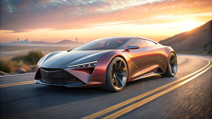 Fototapeta premium design of modern a car runing on the road