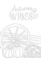 Fototapeta premium Autumn Tracing lettering, Tracing Worksheets, Procreate & Printable Fall Activity Pages, Hand lettering Practice, Coloring Book