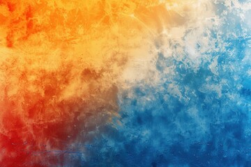 Fototapeta premium Abstract blue and orange paint