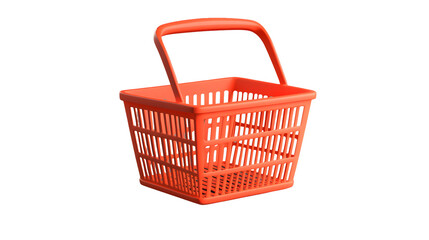 Fototapeta premium 3D of a Shopping basket isolated on transparent background