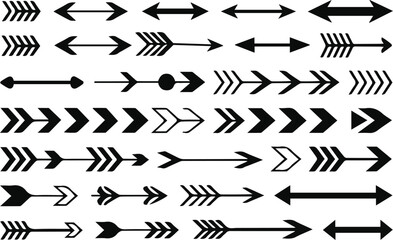 Vector set of black arrows icons stock illustration 