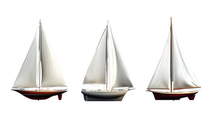 An elegant sailboat isolated on transparent background