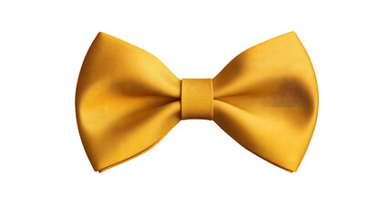 Realistic Yellow bow tie isolated on transparent background