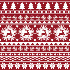 Seamless Scandinavian pattern for Christmas and New Year for winter hat, ugly sweater, jumper, paper or other designs.