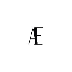 AE monogram logo design letter text name symbol monochrome logotype alphabet character simple logo