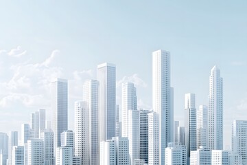 Obraz premium A Minimalist View of a Modern City Skyline