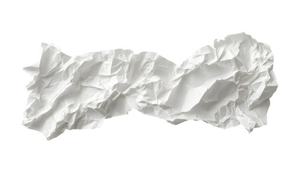 White crumpled paper isolated on transparent background