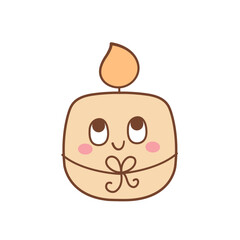 Funny face and cute  candle vector illustration