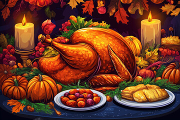 Thanksgiving vector illustration 