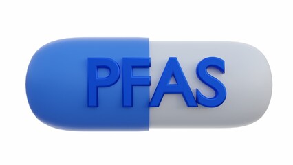 3d rendering of capsule pill with the letters 