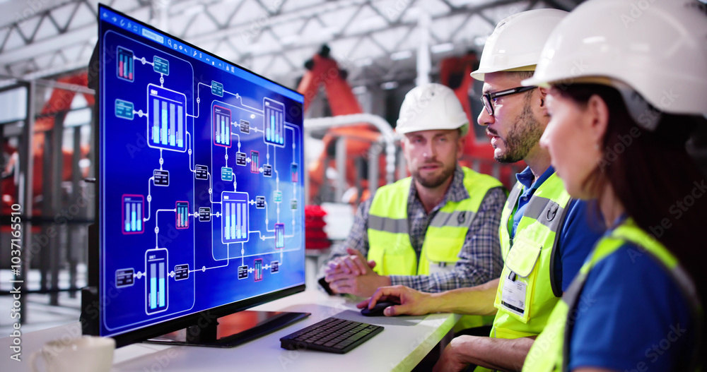 Fototapete engineer operator using scada system
