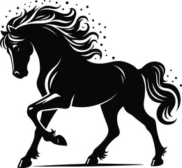 horse silhouette isolated on white