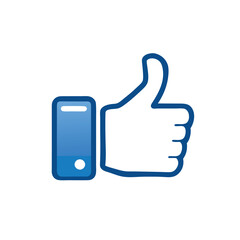 Facebook like icon on a isolated white background