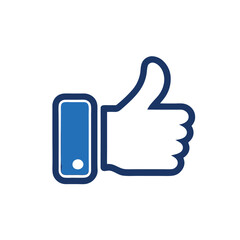 Obraz premium Facebook like icon on a isolated white background