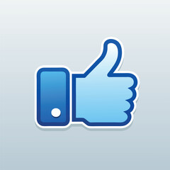 Obraz premium Facebook like icon on a isolated white background