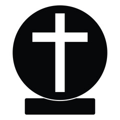 Christian cross icon. Cross icon, vector logo template. Outline cross symbol Faith, God, Easter isolated on white background. flat vector illustration.