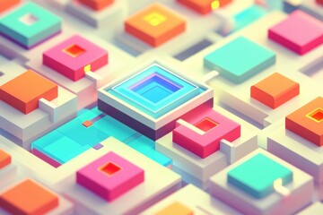 Brightly colored cubes are arranged in a pattern on a white surface - Backgrounds and Textures