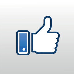 Facebook like icon on a isolated white background
