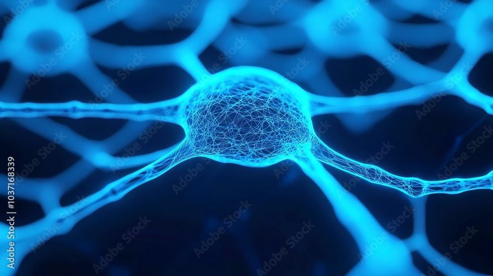 Poster dynamic abstract neural network, exploring the intricacies of artificial intelligence, featuring a s