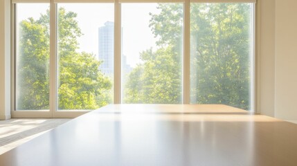 Obraz premium Corporate sustainability meeting room with modern eco-friendly design, bright natural lighting