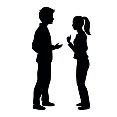 Flat design couple arguing vector silhouette
