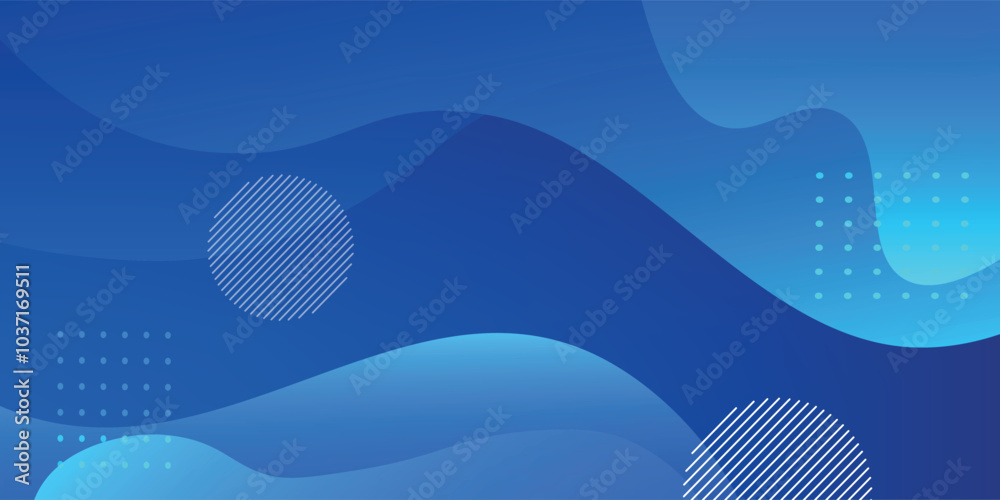 Wall mural blue abstract gradient background. fluid shapes composition.