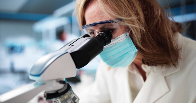 Medical Lab Scientist Woman Doing Research In Laboratory