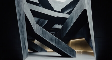 Striking Modern Avant-Garde Concrete Architecture with Bold and Brutal Dark Geometric Design