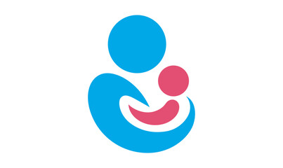 Mother And Baby Logo Childcare and babycare, family Care Vector
