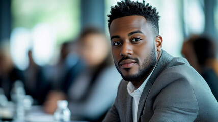 Obraz premium Professional man engaged in a business meeting