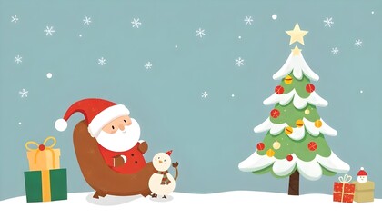 Fototapeta premium santa claus with gifts