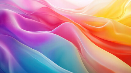 Vibrant multicolored fabric waves: a flow of light and color