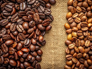 Coffee Beans Arrangement in a Pattern for Creative Design and Marketing Use