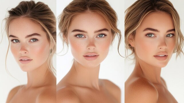 photo of a beauty salon model from three angles