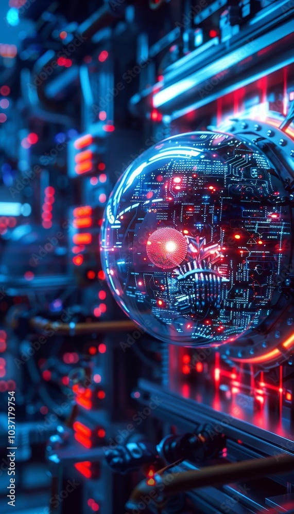 Wall mural captivating ai themed background showcasing the fusion of technology and artificial intelligence