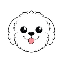 Cute Fluffy Dog Face Vector for Pet Logos and Playful Branding.