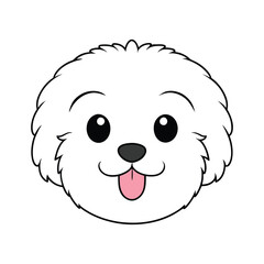 Cute Fluffy Dog Face Vector for Pet Logos and Playful Branding.