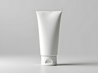 Blank white moisturizer tube for skincare. Bottle template for toothpaste, cream or gel. Cosmetics tube mockup. Skin care products for advertisement