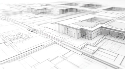Architectural blueprint showcasing a modern building layout.