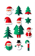 christmas characters icons fill holiday decorations sets worldwide every year