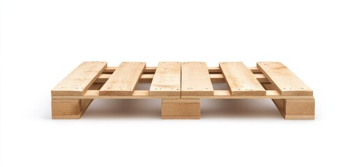 Obraz premium Wooden pallet cutout on white background. AI generated illustration.