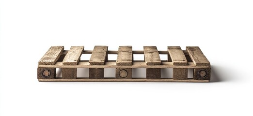 Obraz premium Wooden pallet cutout on white background. AI generated illustration.