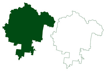 Leon municipality (Free and Sovereign State of Guanajuato, Mexico, United Mexican States) map vector illustration, scribble sketch León map